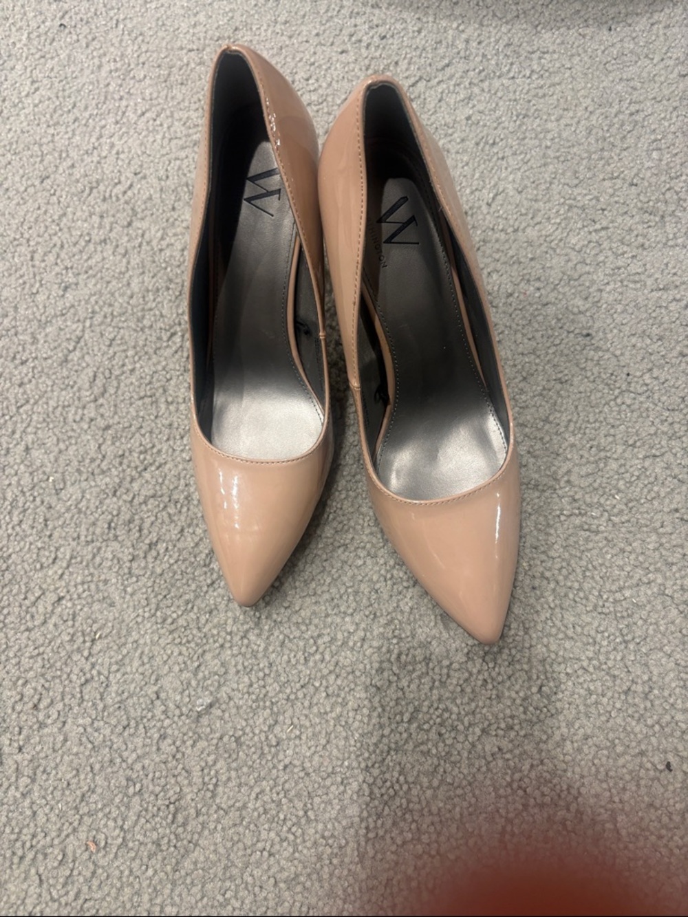 3 pairs- Women's Pointed Toe Patent Pumps - Nude